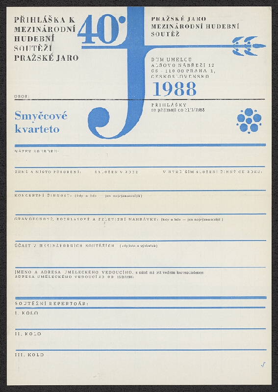 Jiří Rathouský – 40. Pražské jaro. Mezinárodní soutěž 1988. Symčcovvé kvarteto 