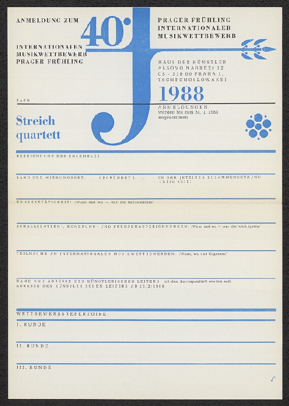 Jiří Rathouský – 40. Prager Frühling. Streich Quartett 