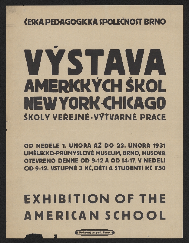neznámý – Výstava amerických škol New York - Chicago. Brno 