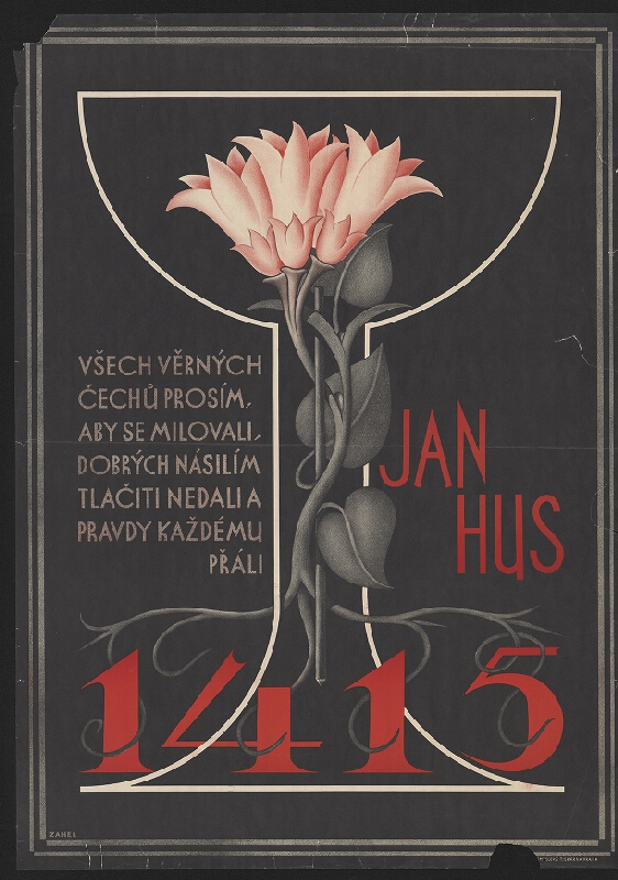 Adolf A. Zahel – Plakát k oslavě památky Mistra Jana Husa, Praha 