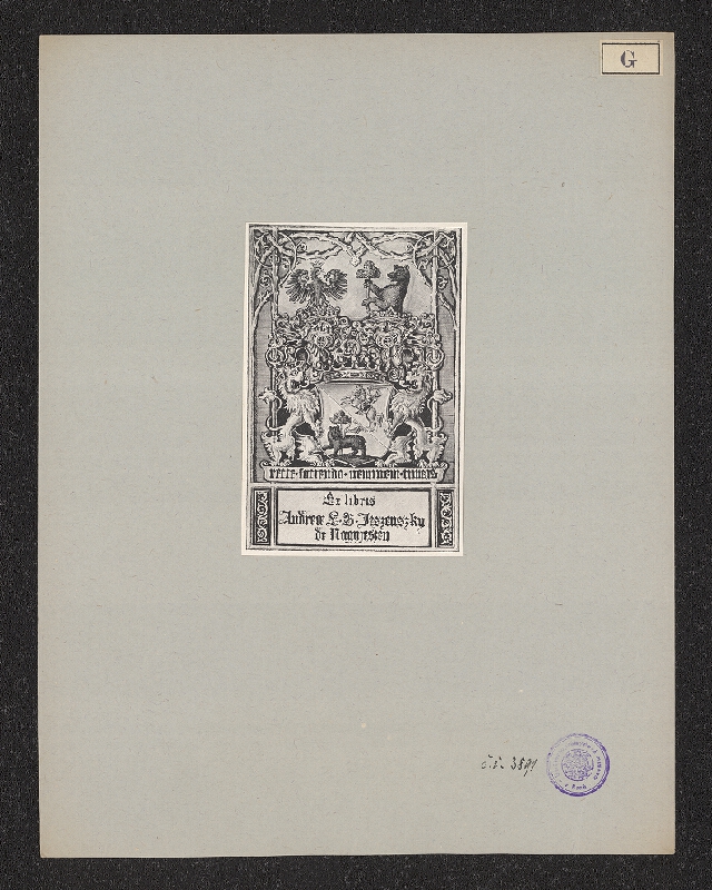 P. von Ghyczy – Exlibris Andrea L.B.Jeszenszky de Nagyjeszen 