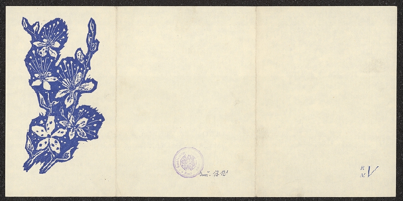 neznámý – Oznámení sňatku Radmily Veselé a Milana Vláčila 