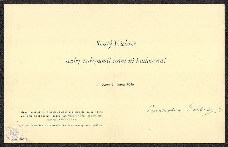 neznámý – Novoročenka Ladislava Lábka 