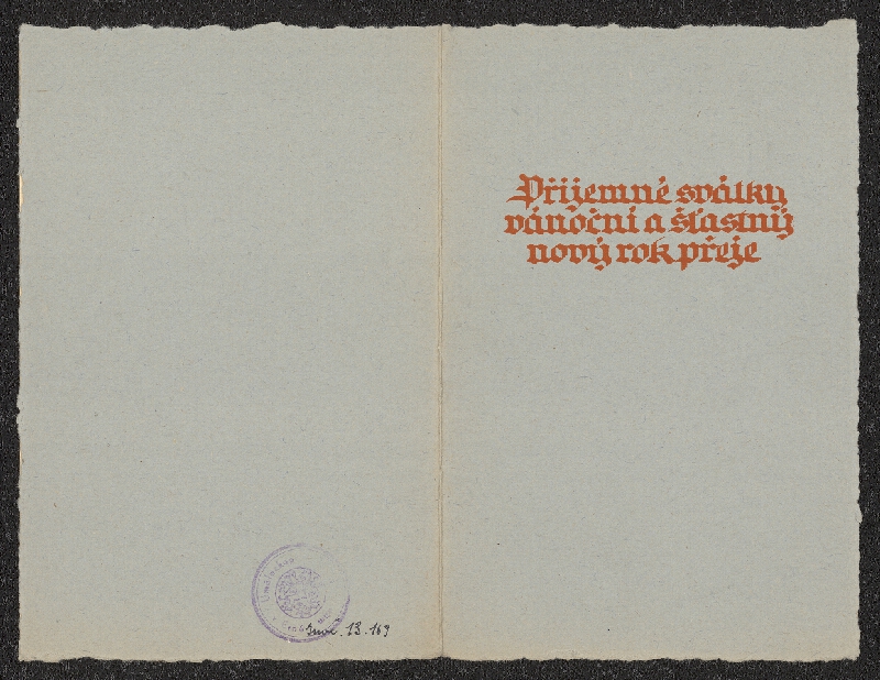 neznámý – Vánoční a novoroční přání Ant. Škody 