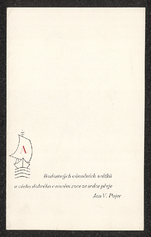 neznámý – Vánoční a novoroční přání Jana V. Pojara 