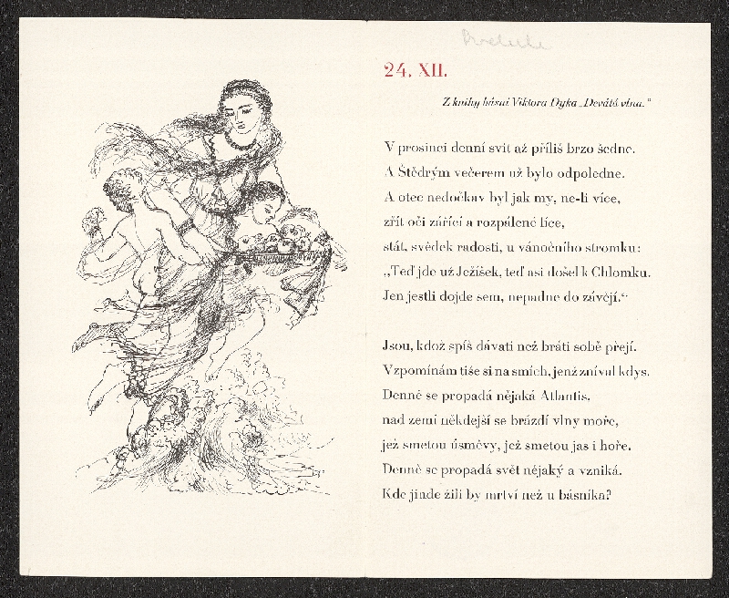 neznámý – Vánoční a novoroční přání Jana V. Pojara 