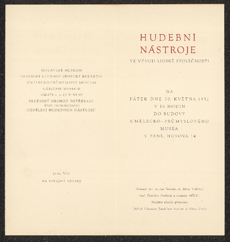 neznámý – Hudební nástroje ve vývoji lidské společnosti 