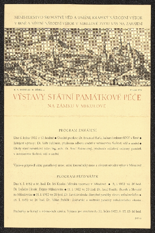 neznámý – Výstavy státní památkové péče na zámku v Mikulově 
