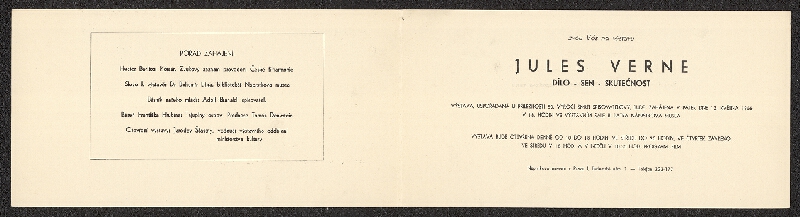neznámý – Jules Verne, Dílo - sen - skutečnost, Náprstkovo museum, Praha 