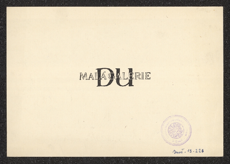 neznámý – Výstava Věry Fridrichové, DUM Brno, Malinovského nám. 