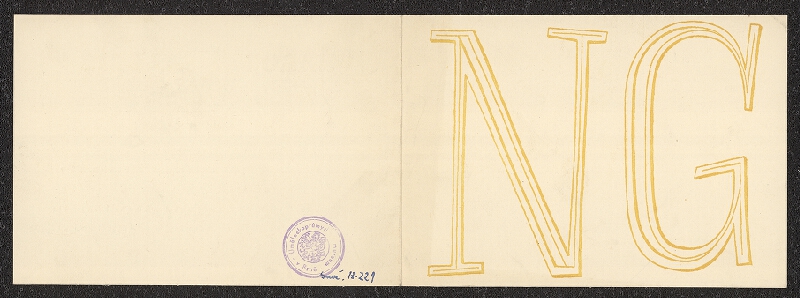 neznámý – Pozvánka na ples Národní galerie, v Nár. klubu v Praze na Příkopě 