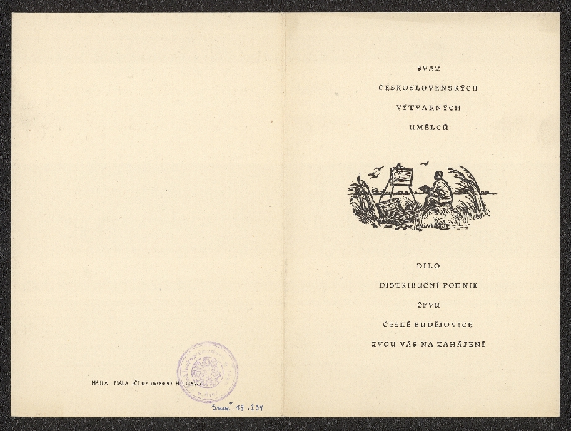 neznámý – Výstavy mladých výtvarníků: Cihla, Halla, Peterka; Dům umění, Č. budějovice 