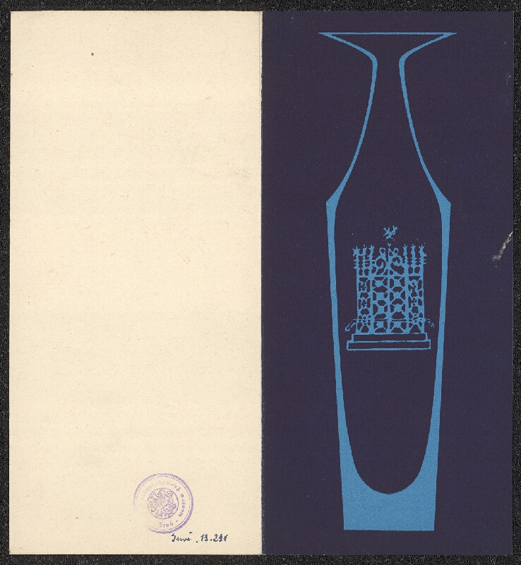 Stanislav Kovář – Výstava skla Ludmily Smrčkové, práce z let 1923 - 1958; Nár. technic. museum Jablonec n.N. 