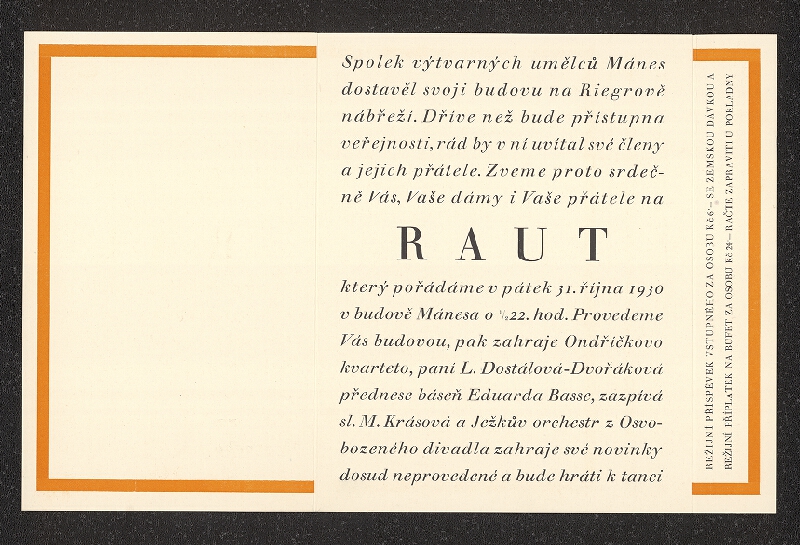 neznámý – Konvolut pozvánek pro kulturní akce 