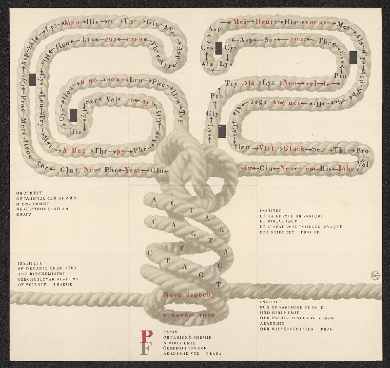 Jiří Rathouský – Firemní novoročenky: Čedok, Institut pro techn. a ekonom. Informace, Jiří Rathouský, René Murata, ČSAV - Ústav org. chemie a biochemie 