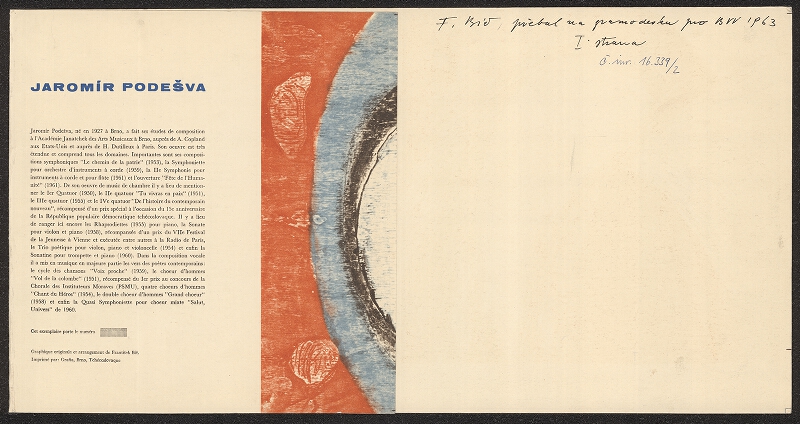 František Bič – obal na gramodesku 