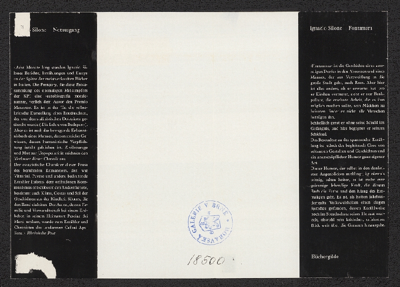 Kurt Weidemann – Ignazio Silone: Notausgang 