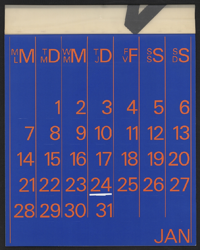 H. Roukholz – Kalendář "numerus" 1974 