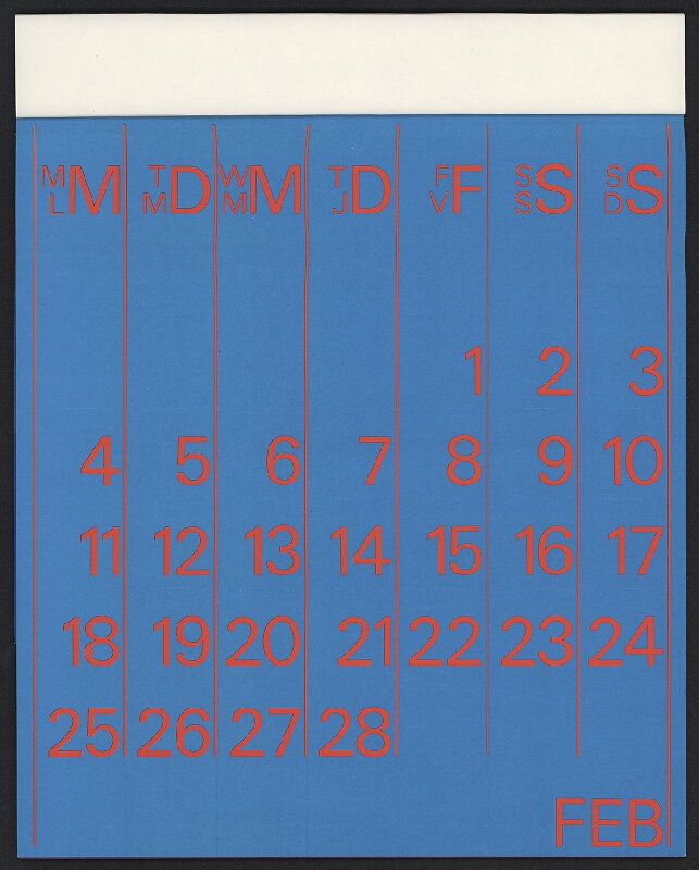 H. Roukholz – Kalendář "numerus" 1974 