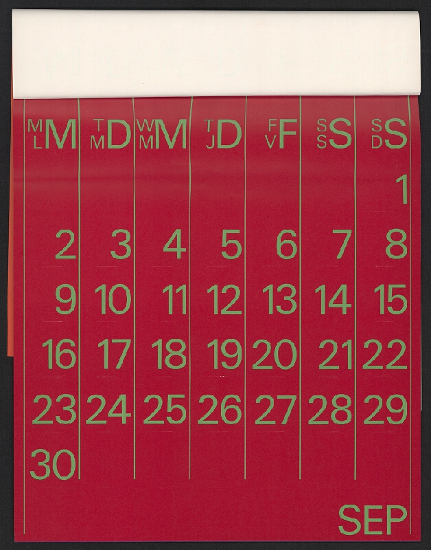 H. Roukholz – Kalendář "numerus" 1974 