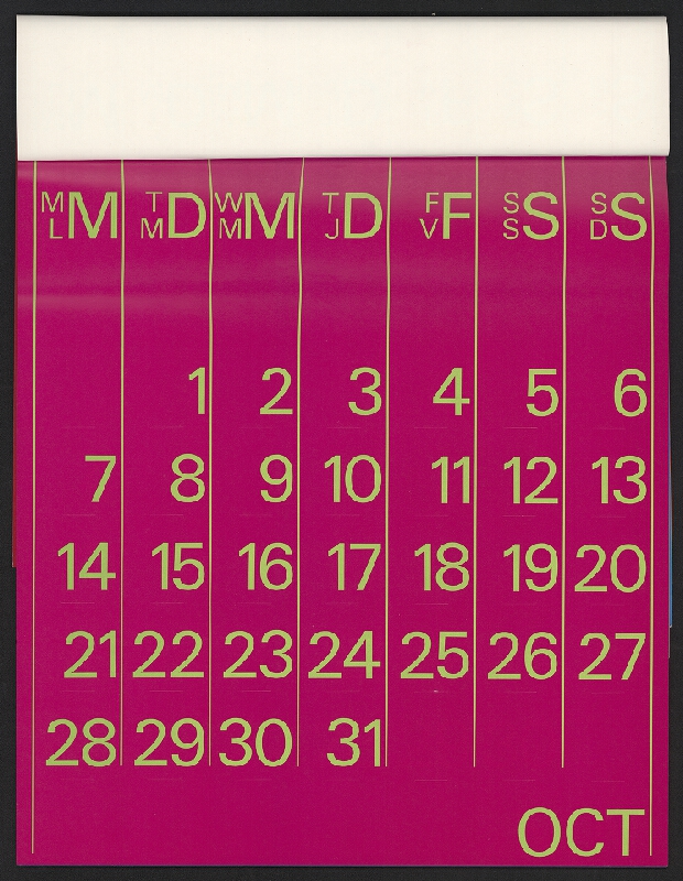 H. Roukholz – Kalendář "numerus" 1974 