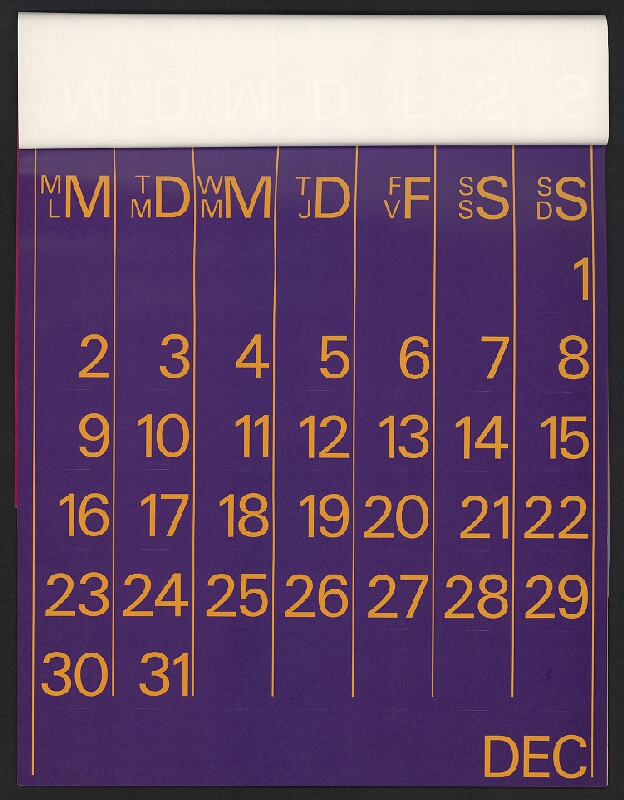 H. Roukholz – Kalendář "numerus" 1974 