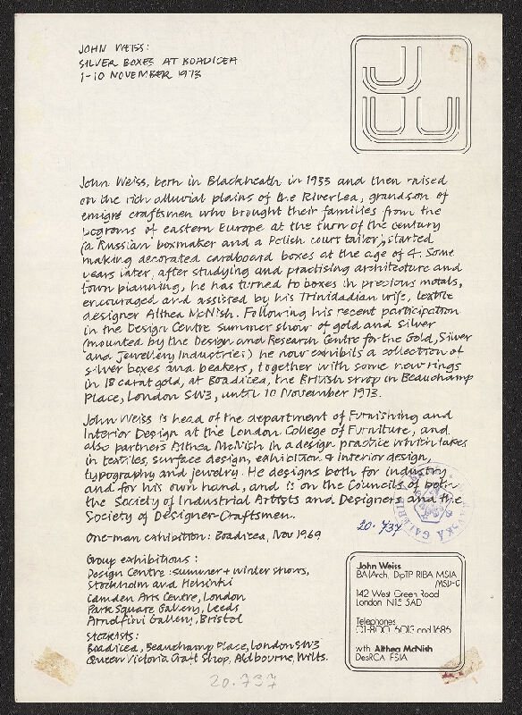 J. Weiss – Exhibition of Boxes 