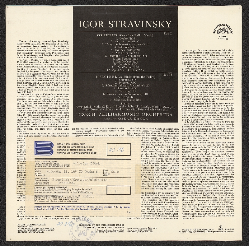 Miloslav Žáček – Stravinsky Orpheus Pulcinella 