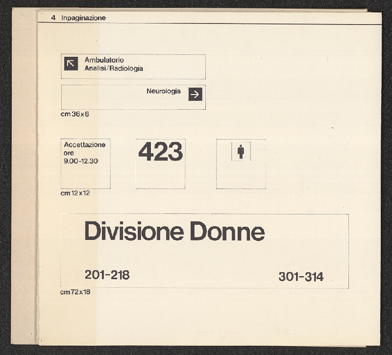 Peter Vetter – Sistema per la Segnaletica Ospedale Oftalmico Milano 