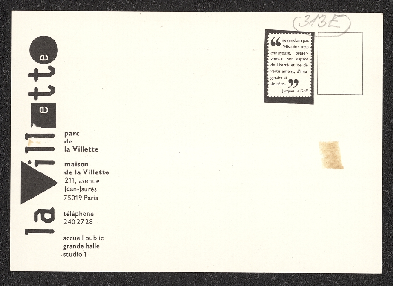 Pierre Bernard – La Villete, Cité des Sciences et de l'Industrie 