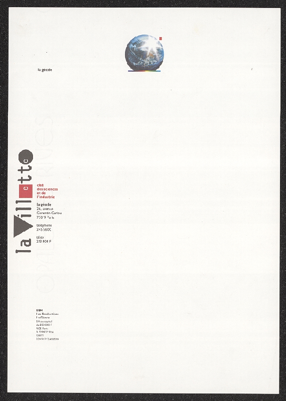 Pierre Bernard – La Villete, Cité des Sciences et de l'Industrie 