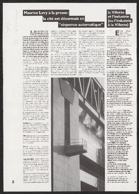 Pierre Bernard – La Villete, Cité des Sciences et de l'Industrie 