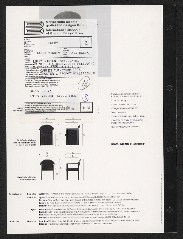 Garry Warren Emery – Carmen Furniture 1993 