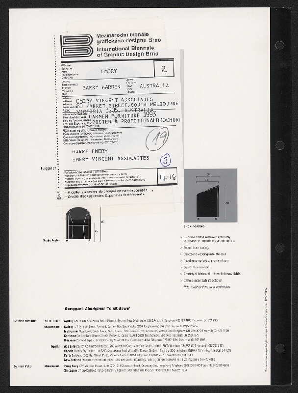 Garry Warren Emery – Carmen Furniture 1993 