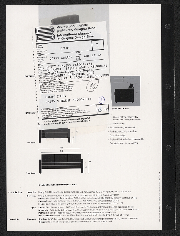 Garry Warren Emery – Carmen Furniture 1993 