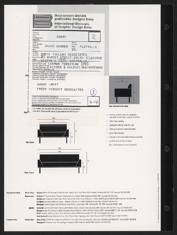 Garry Warren Emery – Carmen Furniture 1993 