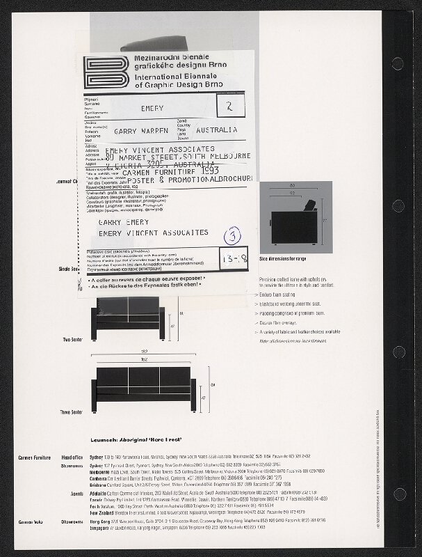 Garry Warren Emery – Carmen Furniture 1993 