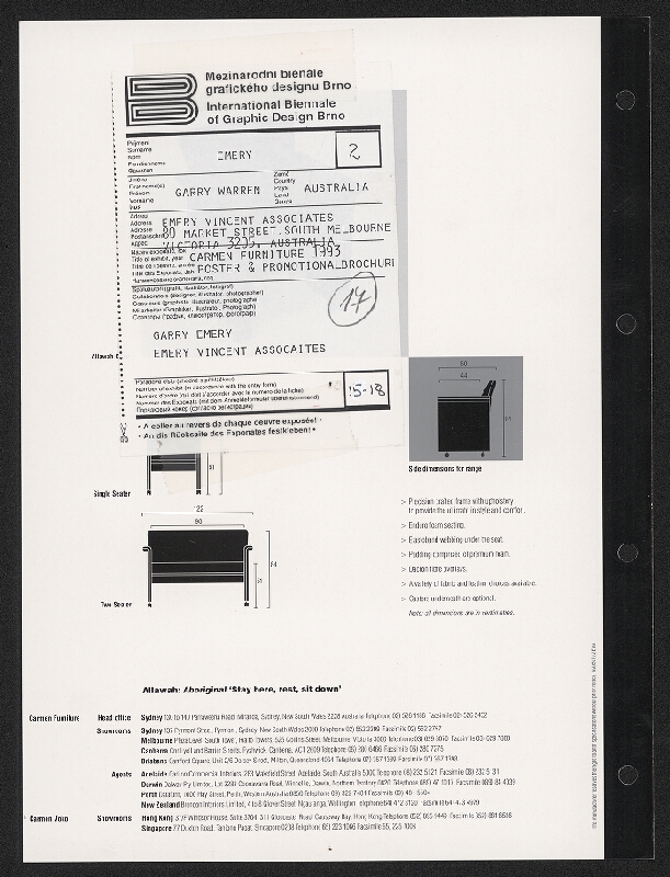 Garry Warren Emery – Carmen Furniture 1993 