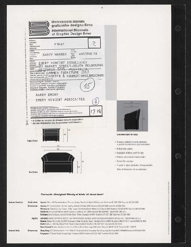 Garry Warren Emery – Carmen Furniture 1993 