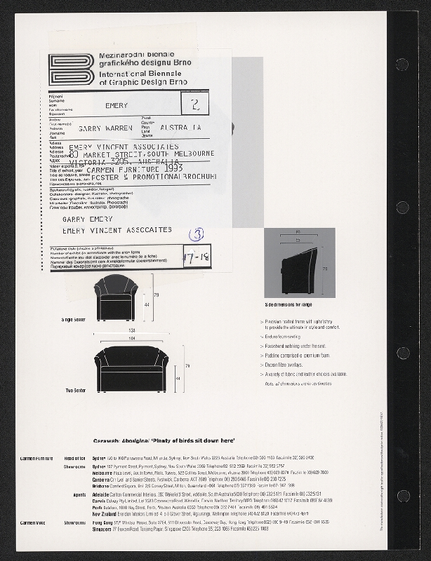 Garry Warren Emery – Carmen Furniture 1993 