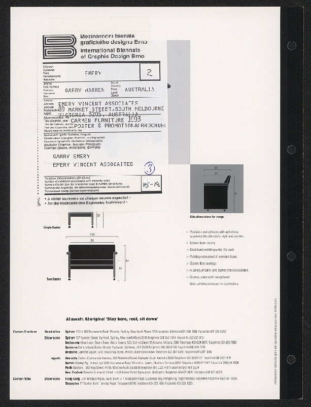 Garry Warren Emery – Carmen Furniture 1993 