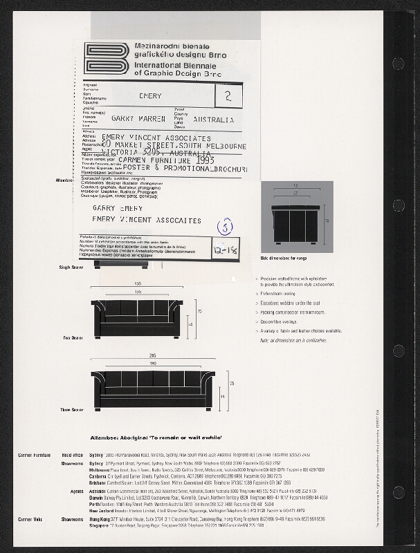 Garry Warren Emery – Carmen Furniture 1993 