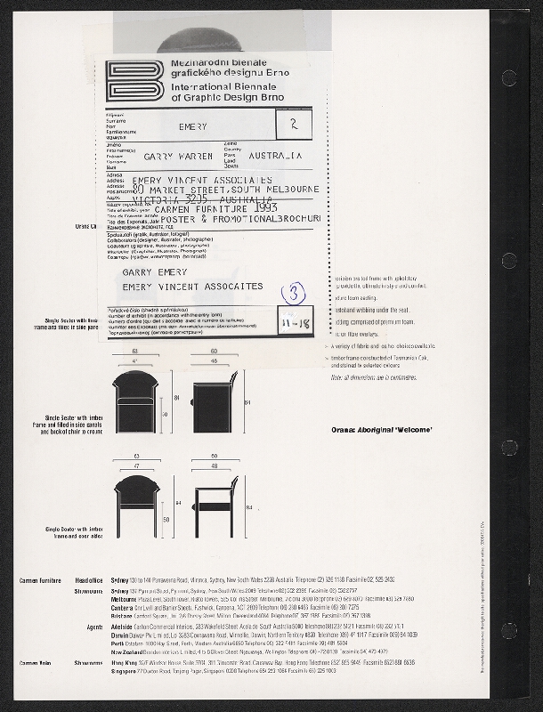 Garry Warren Emery – Carmen Furniture 1993 
