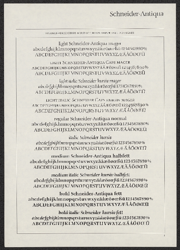 Werner Schneider – Schneider-Antiqua, Schneider-Antiqua Light 