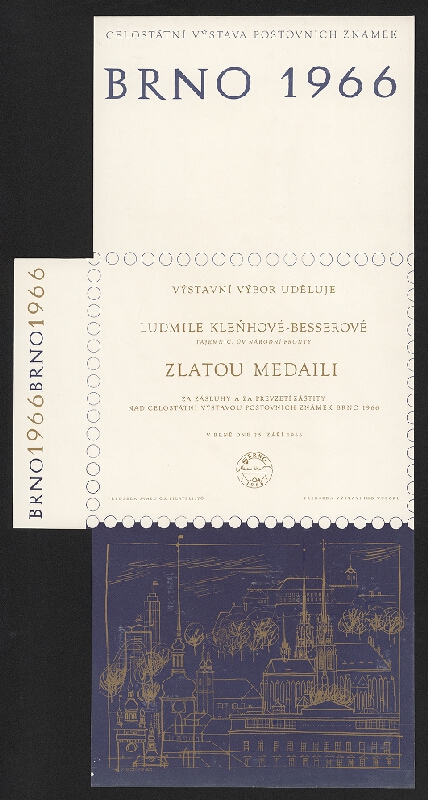 Jarmil Klecker – Zlatá medaile, Celostátní výstava poštovních známek 