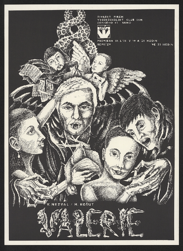Jiří Havlíček – V.Nezval, M.Košut. Valerie. Divadlo Piram. Vysokoškolský klub SSM, Gorkého 43, Brno 