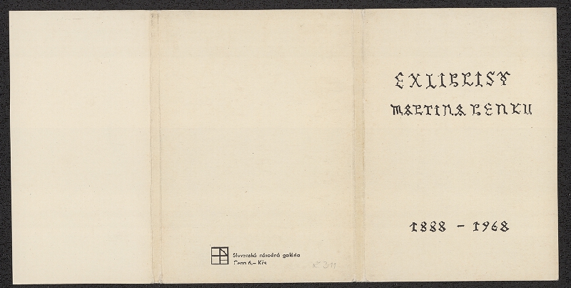 Martin Benka – Exlibrisy Martina Benku 1888-1968. SNG Bratislava 1968 