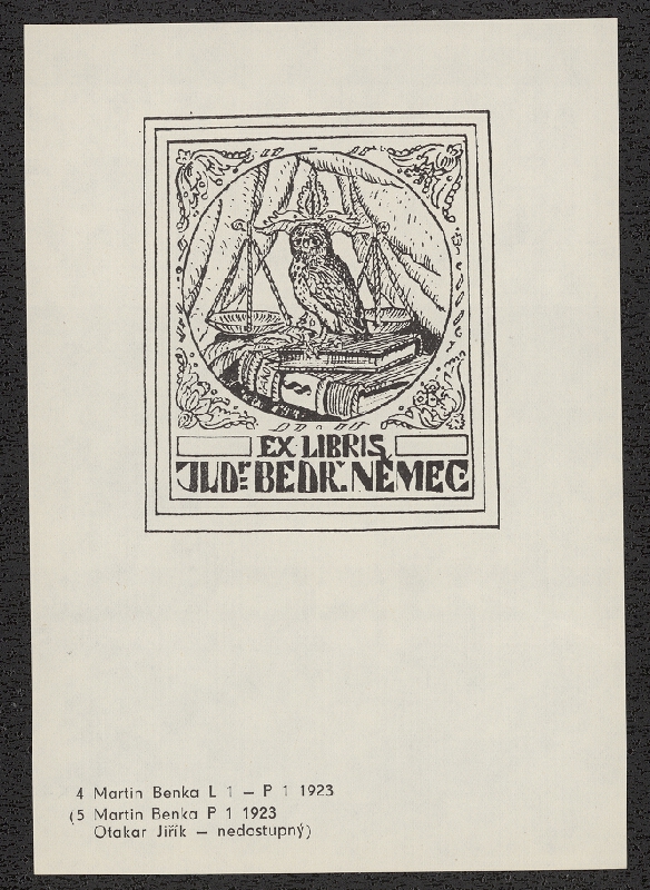 Martin Benka – Exlibrisy Martina Benku 1888-1968. SNG Bratislava 1968 