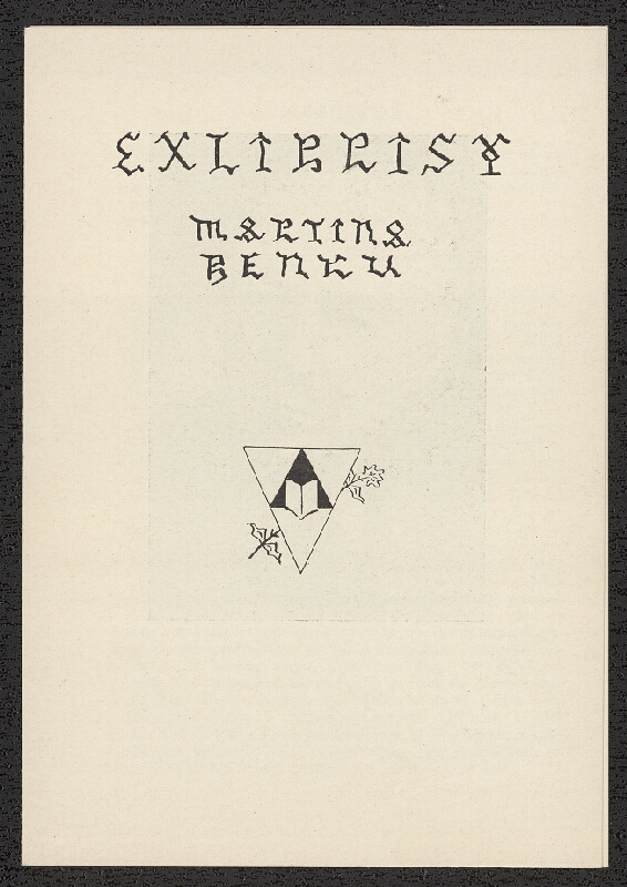 Martin Benka – Exlibrisy Martina Benku 1888-1968. SNG Bratislava 1968 