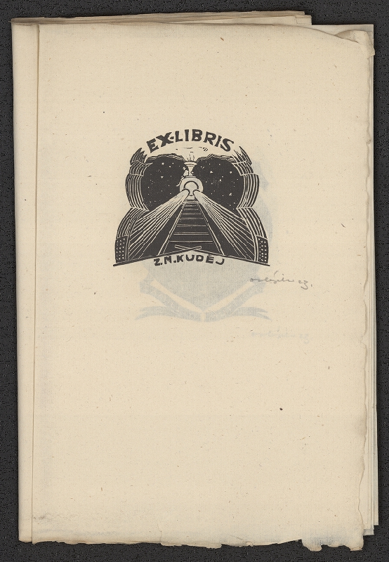 Otakar Hájek – Ex libris dvanácti tovaryšů, přátel známých at.d. at.d. 1923 